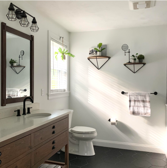 Kwik-Hang installed on bathroom window