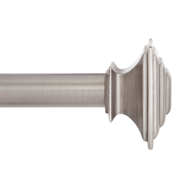 1" Mission Curtain Rod With Stacked Square Finials, 48" to 86"