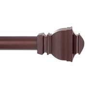1" Riley Curtain Rod With Sculpted Square Finials, 30" to 84"