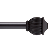5/8" Beckett Curtain Rod With Cap Finials, 28" to 86"
