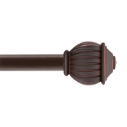 5/8" Beckett Curtain Rod With Cap Finials, 28" to 86"