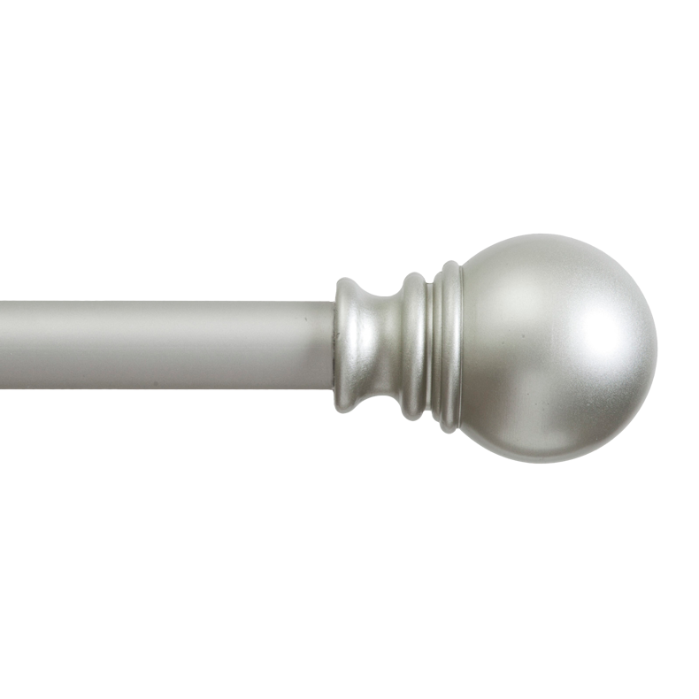 1" Layla Curtain Rod With Ball Finials, 30" to 84"
